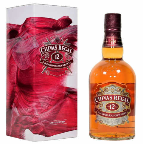 Chivas Regal Aged 12 Years - Limited Edition Red Tin Box, 75cl