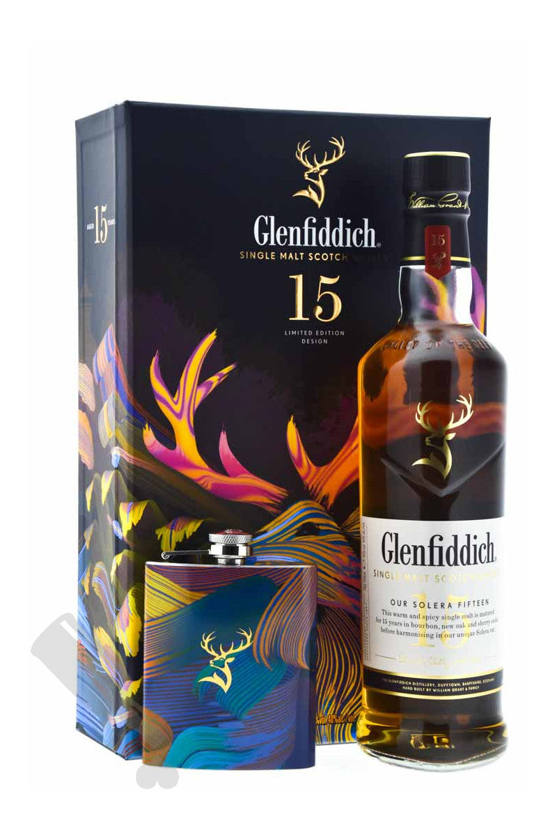 Glenfiddich Our Solera 15 Limited Edition Design with Flask, 70cl